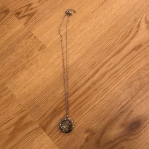 Origami Owl necklace and pendant with 4 charms that go inside the pendant